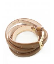 LESAC Cintura sottile in pelle palmellata  Maro - Curele - 3