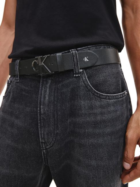 CK JEANS MONOGRAM PLAQUE Curea de piele negru - Curele