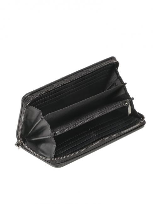 RE-LOCK QUILT Fermoar mare în jurul portofelului negru - Portofele femei