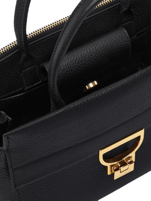 ARLETTIS Geanta de mana din piele ciocanita negru - Genți femei