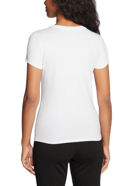 TRIANGLE CRYSTAL LOGO Tricou din bumbac cu strasuri alb purpuriu - tricou