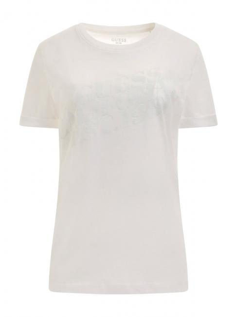 AURELIA Tricou din bumbac cu imprimeu alb purpuriu - tricou