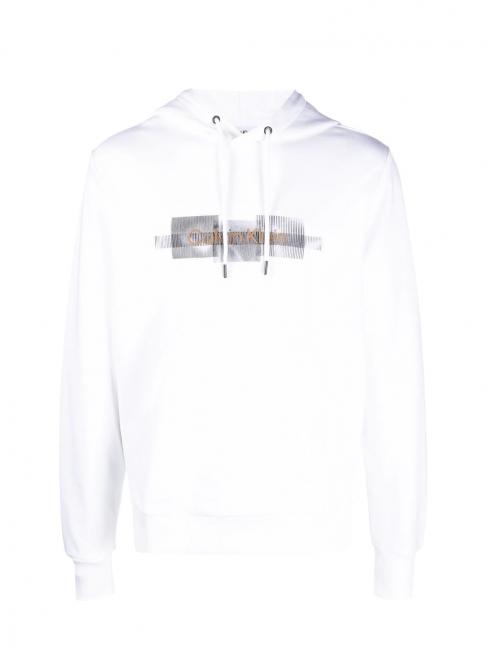 BOX STRIPED LOGO Hanorac cu gluga Alb strălucitor - hanorace