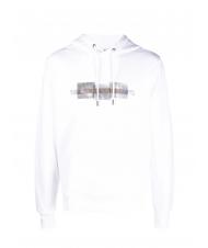 CALVIN KLEIN BOX STRIPED LOGO Hanorac cu gluga Alb strălucitor - hanorace - 4