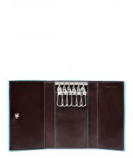 PIQUADRO BLUE SQUARE Husa pentru chei din piele MAHOGANY - Portchei - 2