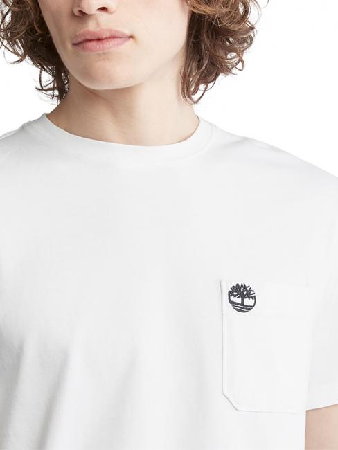 DUNSTAN RIVER Tricou din bumbac cu buzunar alb - tricou