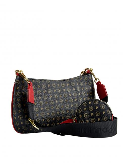 HERITAGE Geantă de umăr cu mâner cu lanț lac negru - Genți femei