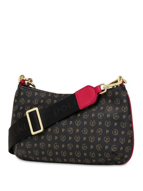 HERITAGE Geantă de umăr cu mâner cu lanț lac negru - Genți femei