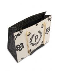 POLLINI HERITAGE  Geanta de cumparaturi cu imprimeu peste tot Negru / Crem - Genți femei - 4
