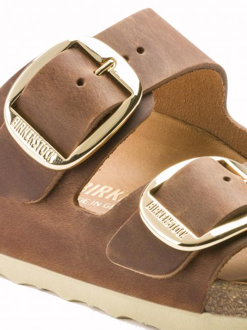 ARIZONA BIG BUCKLE Sandale din piele unsă coniac - Pantofi unisex
