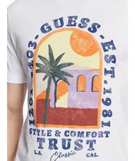 GUESS PALM WINDOW Tricou imprimat alb purpuriu - tricou - 3