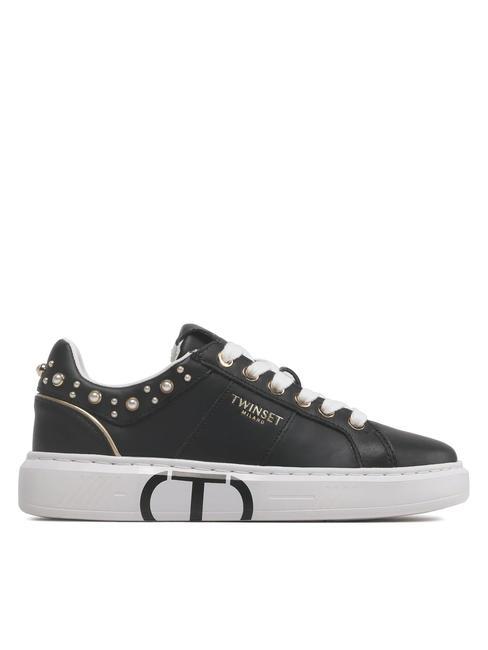 PEARLS Tenisi cu margele negru - Pantofi femei