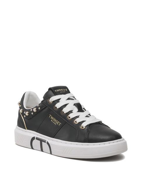 PEARLS Tenisi cu margele negru - Pantofi femei