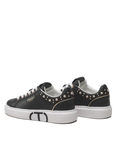 PEARLS Tenisi cu margele negru - Pantofi femei