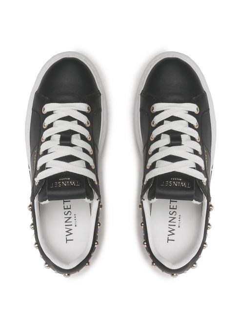 PEARLS Tenisi cu margele negru - Pantofi femei
