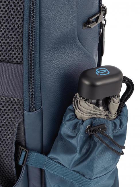 AKRON Rucsac din piele antifurt, suport pc 15,6". albastru - Rucsacuri pentru laptop