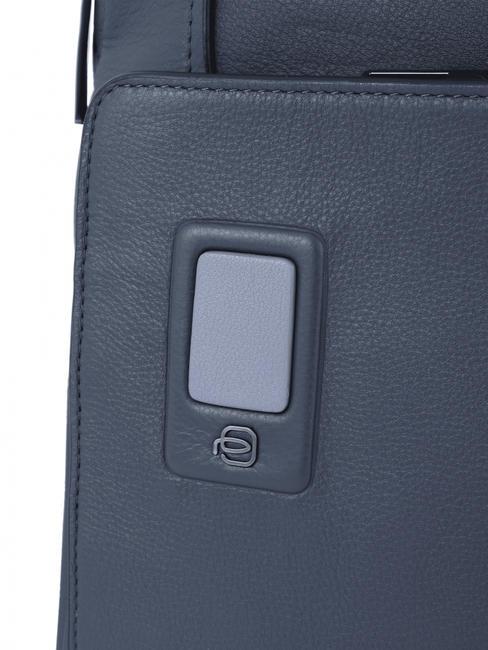 AKRON Rucsac din piele antifurt, suport pc 15,6". albastru - Rucsacuri pentru laptop