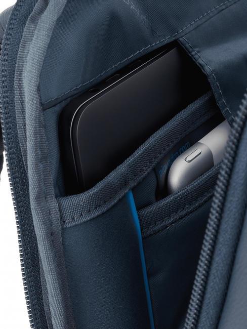 AKRON Rucsac din piele antifurt, suport pc 15,6". albastru - Rucsacuri pentru laptop