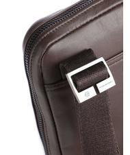 PIQUADRO PAN Poșetă mică din piele MORO - Genți de umăr bărbați - 3