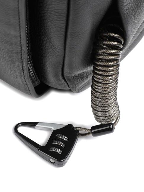 AKRON Rucsac din piele antifurt, suport pc 15,6". negru - Rucsacuri pentru laptop