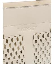 TWINSET WINDOW OVAL T Geanta shopper cu clutch fildeş - Genți femei - 3