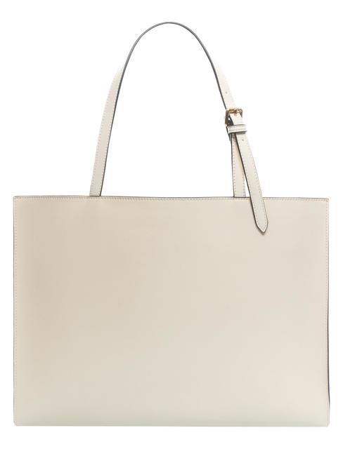 WINDOW OVAL T Geanta shopper cu clutch fildeş - Genți femei