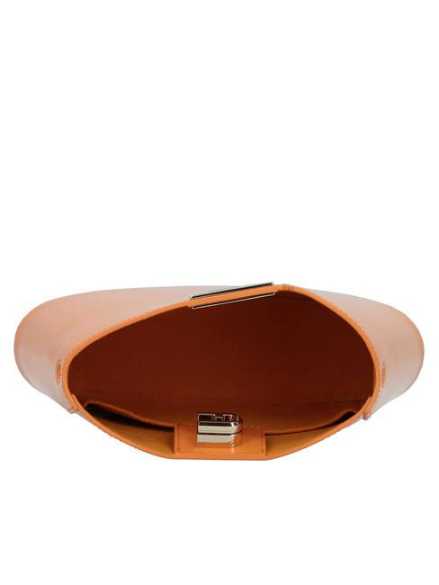 FLEUR Geantă mică de umăr din piele de vițel marmeladă - Genți femei