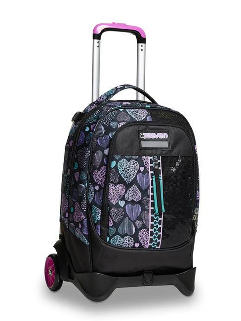 PATCHYHEART GIRL JACK Rucsac troler detasabil cu 2 roti negru - Rucsacuri cu role