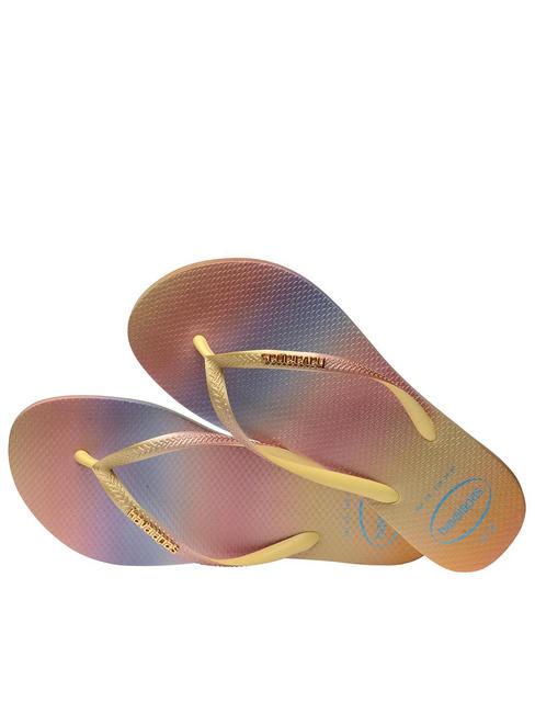 SLIM GRADIENT Papuci flip-flop pixeli galbeni - Pantofi femei