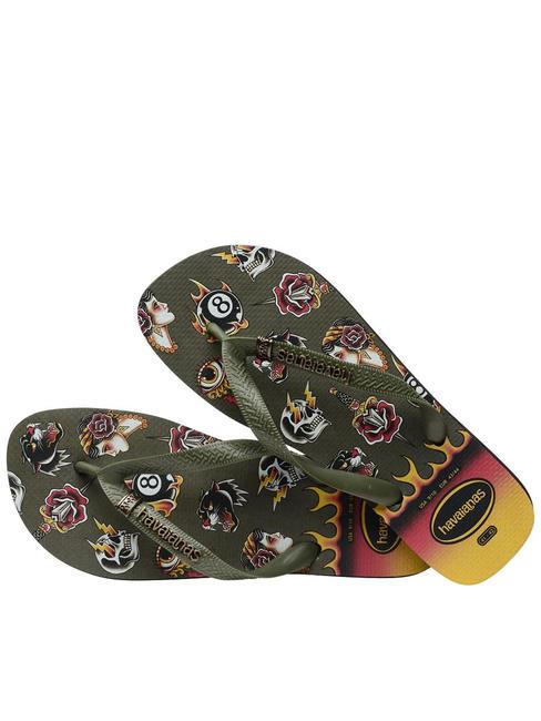 TOP TRIBO TOP flip-flops negru/mușchi - Pantofi bărbați