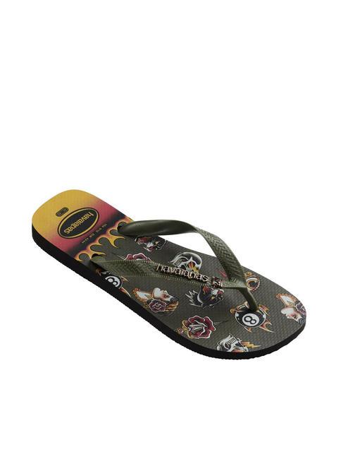 TOP TRIBO TOP flip-flops negru/mușchi - Pantofi bărbați