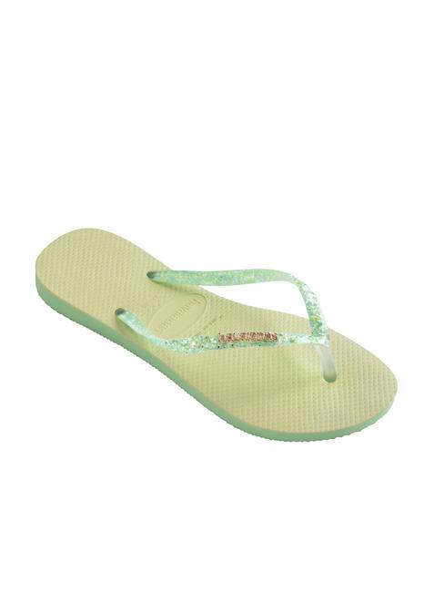 SLIM GLITTER FLOURISH Slapi de cauciuc gradina verde - Pantofi femei