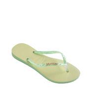 HAVAIANAS SLIM GLITTER FLOURISH Slapi de cauciuc gradina verde - Pantofi femei - 2