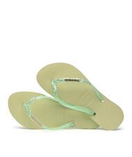 HAVAIANAS SLIM GLITTER FLOURISH Slapi de cauciuc gradina verde - Pantofi femei - 4