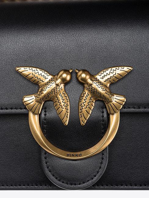 LOVE ONE MINI Geanta mini din piele de vitel aur negru-vechi - Genți femei