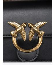 PINKO LOVE ONE MINI Geanta mini din piele de vitel aur negru-vechi - Genți femei - 4