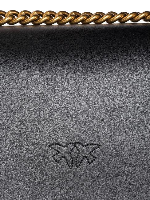 LOVE ONE MINI Geanta mini din piele de vitel aur negru-vechi - Genți femei