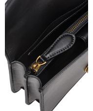 PINKO LOVE ONE MINI Geanta mini din piele de vitel aur negru-vechi - Genți femei - 6