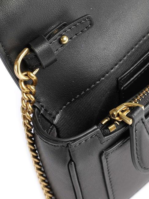 LOVE ONE POCKET Geanta de umar din piele aur negru-vechi - Genți femei