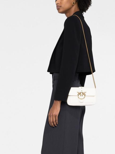 LOVE ONE POCKET Geanta de umar din piele mătase alb-aur antic - Genți femei