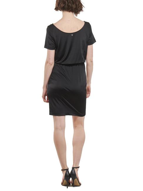 GATHERING POPLIA Rochie stretch cu maneca scurta jetbla - Haine de femeie