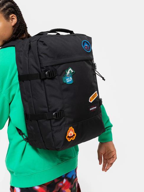 TRAVELPACK  Rucsac de voiaj, suport pc 17". petice de tabără negru - Rucsacuri pentru școală și timp liber