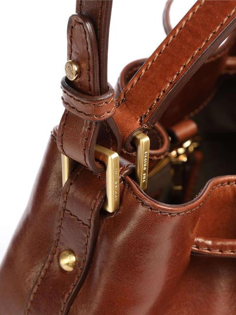 STORY DONNA Geantă găleată din piele BROWN - Genți femei