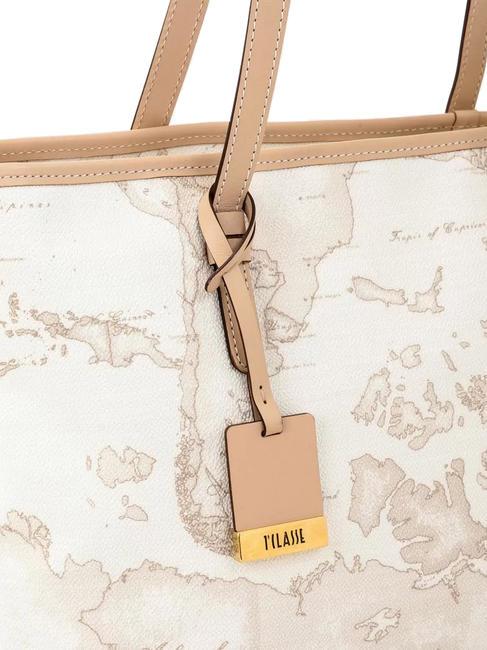 GEO CLASSIC Geanta de cumparaturi pe umar alb - Genți femei