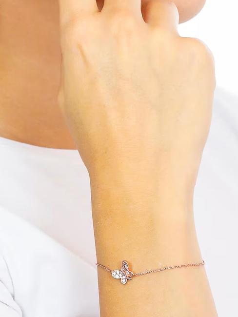 FARFALLE Bratara cu zircon albastru si alb Trandafir - Brățări