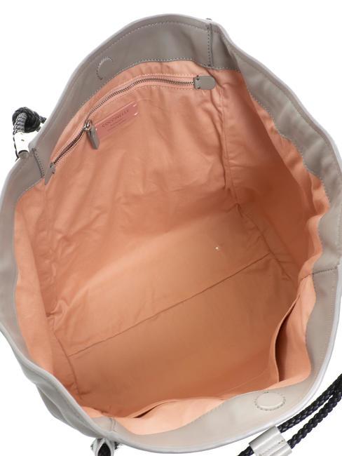 SINFONIA Geantă de umăr shopper din piele piatră - Genți femei