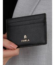 FURLA CAMELIA Suport card din piele negru - Portofele femei - 4