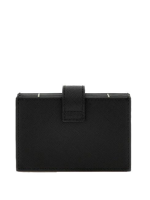   Suport card cu efect Saffiano BLACK - Portofele femei