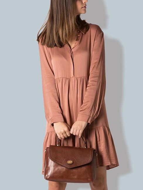 STORY Geanta servieta din piele BROWN - Genți femei