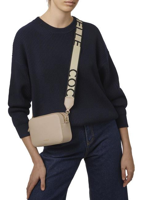 TEBE Geanta de umar din piele texturata roz pudră - Genți femei